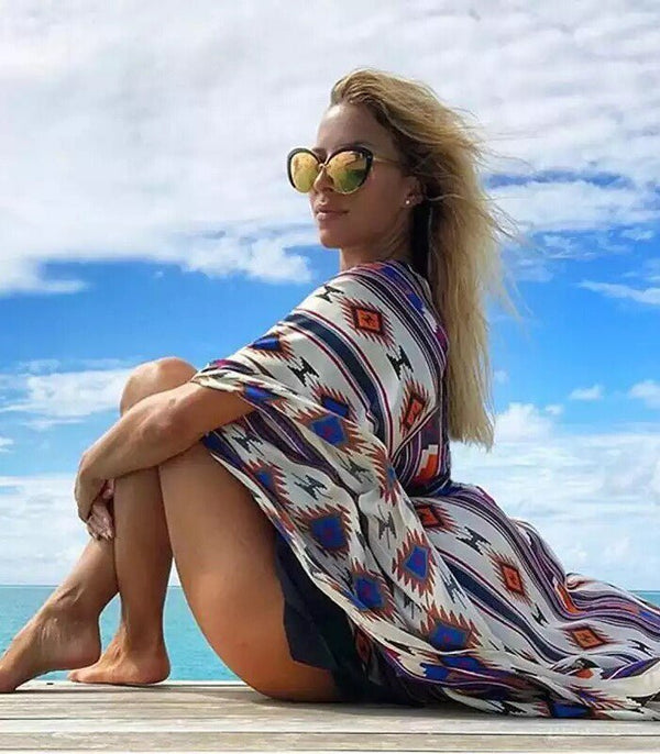 Boho Print Beach Cover Up