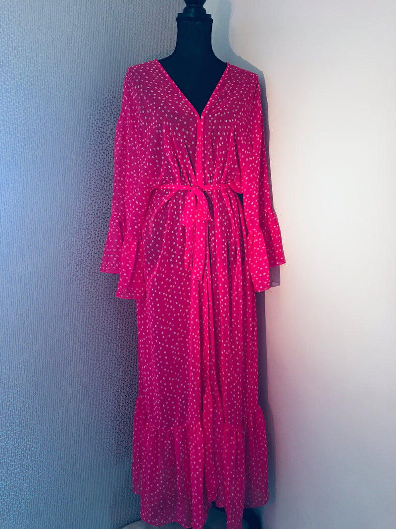 Pink Ruffle Beach Robe