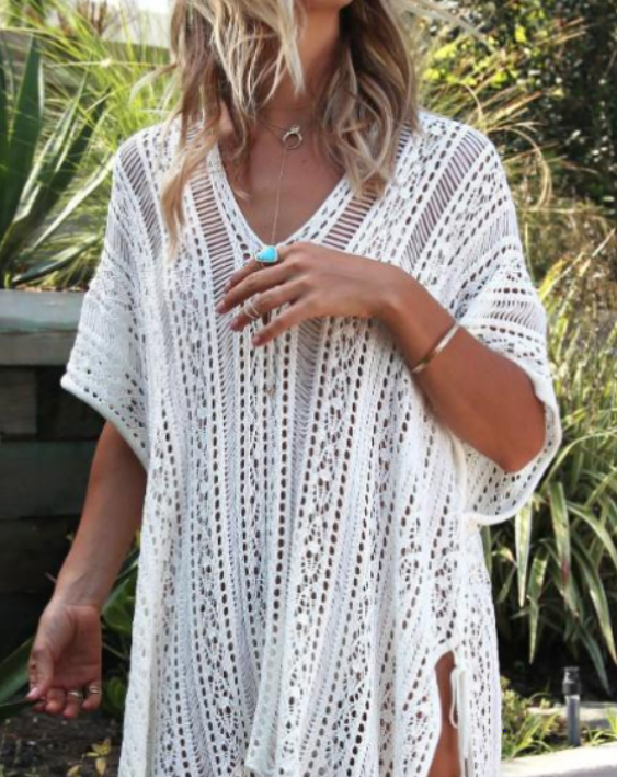 Knitted Boho Style Beach Cover Up