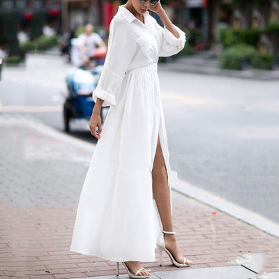 White Maxi Shirt Dress