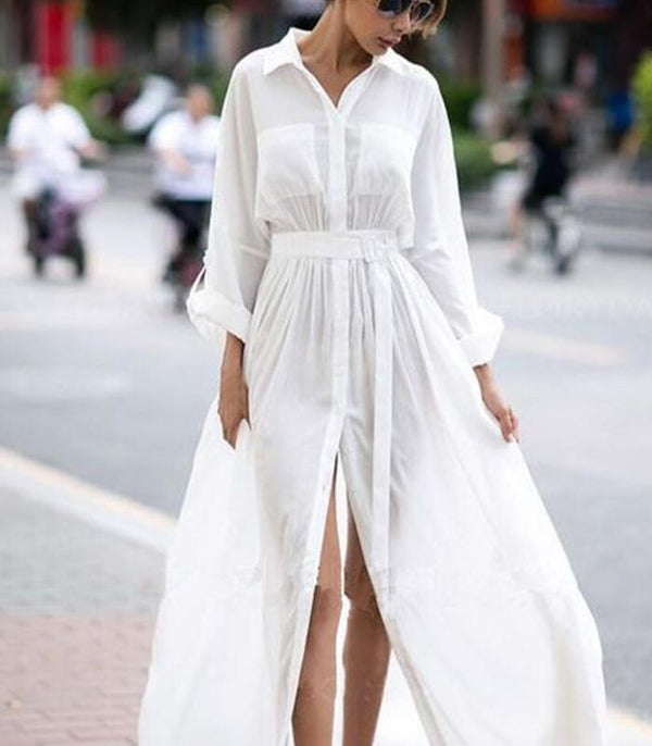 White Maxi Shirt Dress